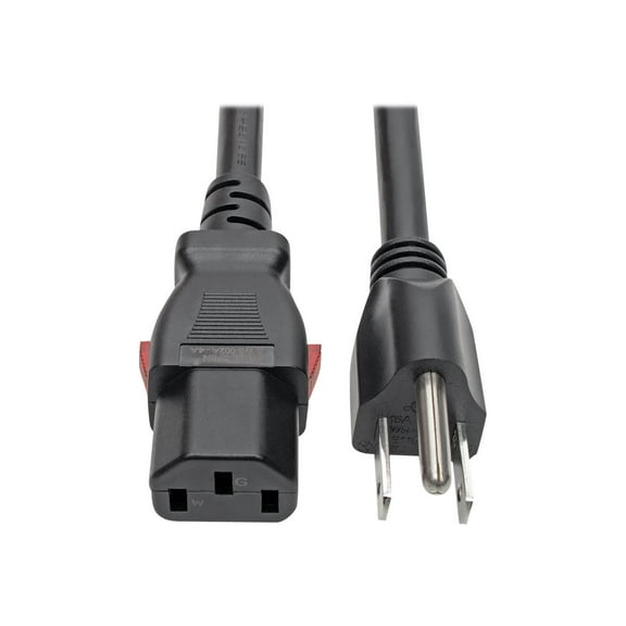 Tripp Lite Computer Power Cord, NEMA 5-15P to Locking C13, Heavy-Duty, 6ft