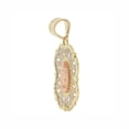 thumbnail image 2 of 14k Tricolor Gold, Virgin Mary Guadalupe Pendant Religious Charm Filigree 15mm with 20" Dainty Neck Chain, 2 of 9