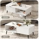 thumbnail image 5 of 41.34 - pulgada de madera coffee mesa: moderno y functional con almacenamiento gabinete, two - tier design, y wave - style sliding doors para estilo rural sala de estar/oficina/lounge, 5 of 7