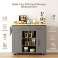 Kitchen Island with Storage Cart Table Rolling Butcher Block on Wheels