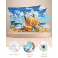 thumbnail image 2 of Hokiten Pillow Cases Queen Size Set of 2, Couch Pillow Covers, Coastal Pumpkins Satin Pillowcases with Zipper for Hair/Skin, Pillow Protector Cover, Fall Nautical Starfish Beach 20x30 Inches, 2 of 6