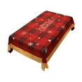 thumbnail image 2 of Rectangular Christmas Tablecloth, Waterproof and Oil-Resistant Table Cover for Holiday Parties, Festive Polyester Table Mat for Dining Room and Kitchen Decor(C), 2 of 6