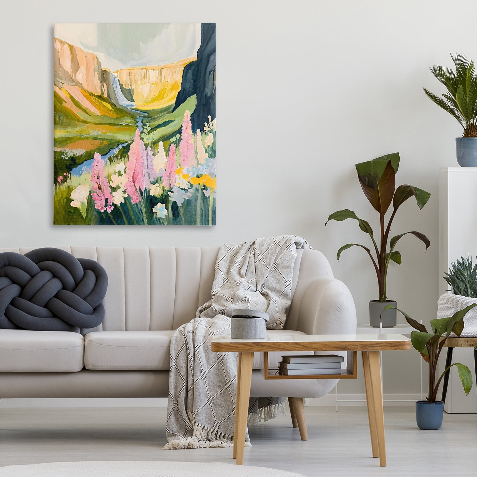 Stupell Industries Waterfall and Valley in Bloom Canvas Wall Art, design by The Prints Vibe
