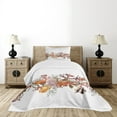 thumbnail image 4 of Ambesonne Ocean Quilted Bedspread Set 2 Pcs, Coral Algea Sealife, Twin Size, Mustard Olive, 4 of 5