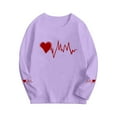 thumbnail image 3 of Posijego Girls Boys Graphic T-Shirts Valentine's Day Long Sleeve Shirt Heart Print Basic Tees Casual Spring Tops for Kids, 3 of 6
