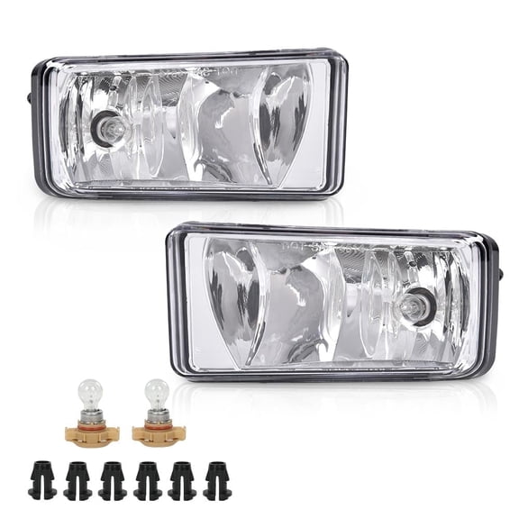 CROSSDESIGN Pair Front Bumper Fog Lights W/Bulbs Fit for Chevy Silverado/Tahoe/Suburban 2007-2015 Left & Right Driving Fog Lamp