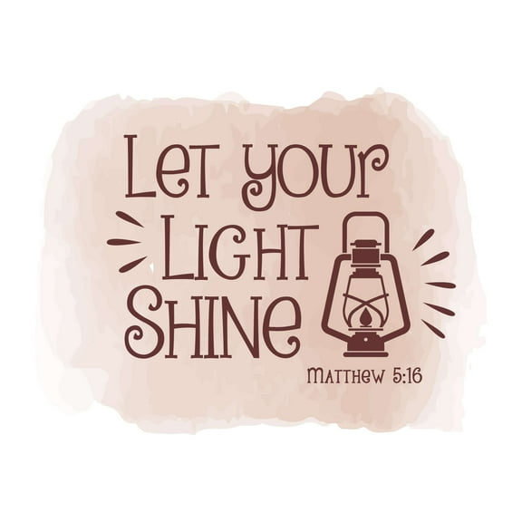 Family Let Your Light Shine Uplifting Quote Wall Decal Decoration Matthew 5:16 Bible Verse Cute Little Camp Lantern Design Lasts Years and Easily Removable - Size: 30 In(W) x 24 In(H)