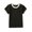 Black, variant on Dursoulink Birthday Party Short Sleeve Round Neck Top for Girls, Cotton Blend, Solid Color, Casual Fit, Breathable Fabric, Soft Hand Feel