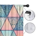 thumbnail image 4 of Blackout Kids Curtains,Pink and Blue Triangular Floral Boho Pattern Childrens Insulated Curtains Set Of 2,Bedroom Essentials,Toddler Room Decor 42x63in(106x160cm), 4 of 5