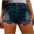 thumbnail image 2 of Xixinqiwan Women's Ripped Distressed Skinny Denim Shorts Ripped Frayed Womens Hot Pants Jean Shorts, 2 of 6