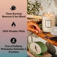 thumbnail image 3 of MEHOOM Green Tea & Sandalwood Wood Wick Scented Candle, 20oz Large Beeswax & Soy Blend, Clean Burning 100-Hour Candle, Cozy Gift for Home Decor, 3 of 5