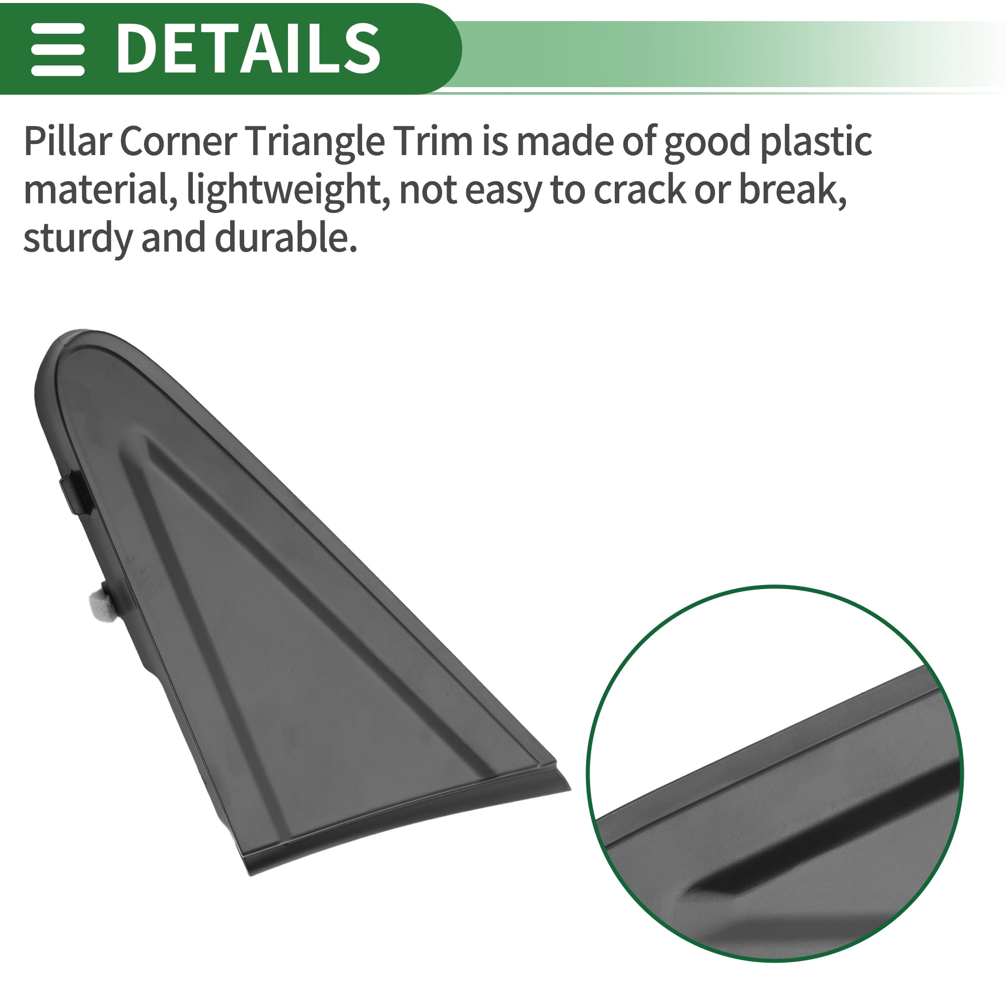 Unique Bargains Pillar Corner Triangle Trim for Honda Civic 2012-2015 Plastic
