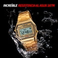 thumbnail image 3 of Reloj Clásico Digital Correa Metálica Contra Agua Redlemon Pantalla Retroiluminación Alarma Cronómetro 1123, 3 of 7