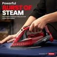 thumbnail image 5 of Utopia Home Steam Iron for Clothes - Non-Stick Soleplate - 1800W Clothes Iron With Auto-Off Safety Feature - Adjustable Thermostat Control, Variable Steam Control, Self-Clean, 8 Feet Cord Black/Red, 5 of 8