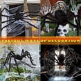 thumbnail image 6 of Uesreaxy Halloween Decorations Outdoor, 200 LED Halloween Spider Web with 79" Giant Plastics Spider for Halloween Yard Decorations, 6 of 8