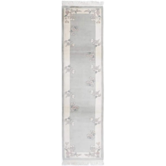 Hand Knotted Chinese Wool Rug - 2'6'' x 10'1''