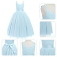 thumbnail image 5 of IBTOM CASTLE Girls Flower Vintage Floral Lace V Neck Sleeveless Floor Length Dress Wedding Party Evening Formal Pageant Dance Gown 12 Years Light Blue, 5 of 8