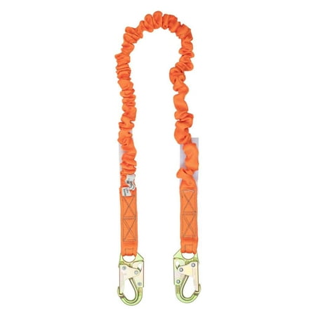 

4.5 - 6’ Single Leg Stretch Internal Shock Absorbing Lanyard with 2 Steel Snap Hooks