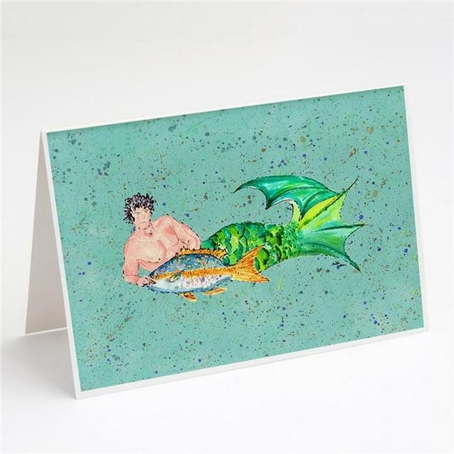 Black Headed Merman Greeting Cards & Envelopes - Pack of 8