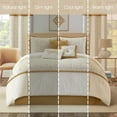 thumbnail image 4 of Nanshing Pillar 9 Piece Leaves Jacquard Comforter Set, Gold, California King, 4 of 5