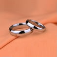 thumbnail image 2 of 4mm/6mm Silver Polished Band for Men's Women's 316L Stainless Steel Couple Rings, 2 of 8