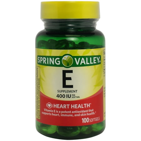 Spring Valley E vitamine coeur / santé immunitaire alimentaire Supplément 100 Ct