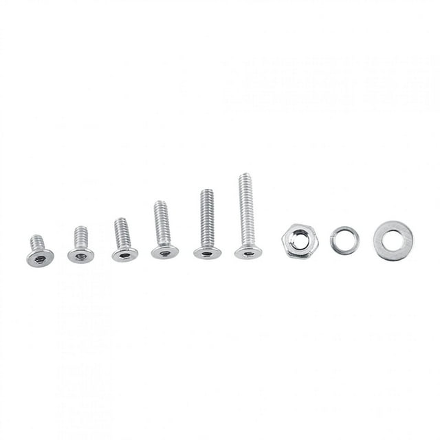 Tornillos y tuercas, tornillos hexagonales de acero inoxidable M2 304 con surtido de arandelas y tuercas hexagonales, 600 piezas(Flat head)