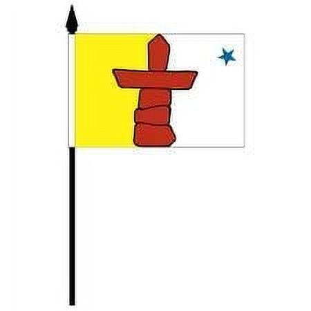 NUNAVUT 4 X6 CANADA PROVINCIAL STICK FLAG ON 10 INCH PLASTIC POLE