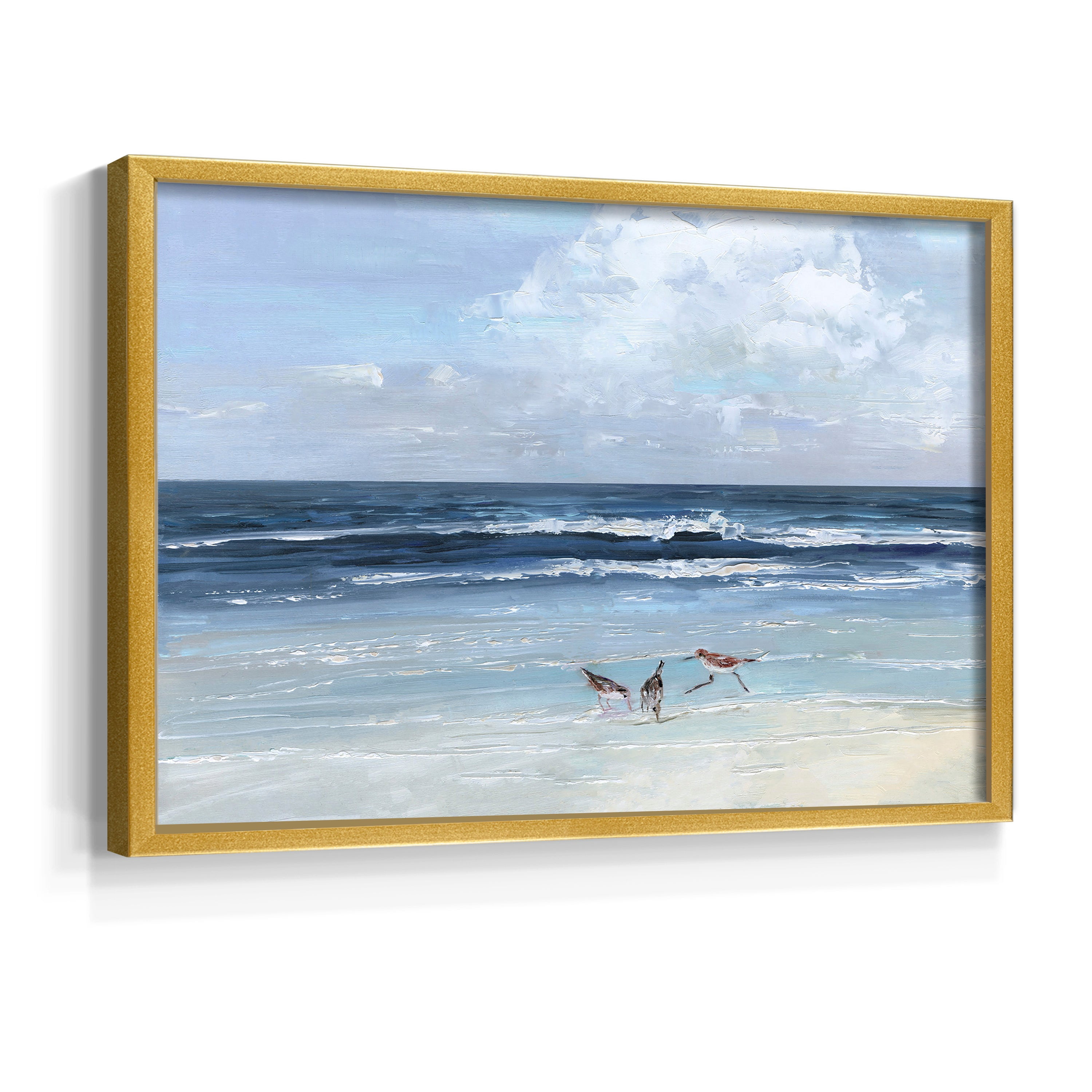 Beach Trio by Sally Swatland - Restickable Framed Giclée Print