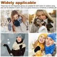 thumbnail image 6 of 3 Pairs Fingerless Winter Gloves Faux Fur Crochet Warm Middle Length Thumb Hole Fingerless Gloves Arm Warmers, 6 of 6