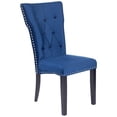 thumbnail image 3 of Pemberly Row Contemporary Velvet Tufted Dining Chair Set of 2 in Blue, 3 of 9