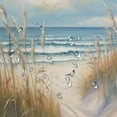 thumbnail image 5 of Fenyluxe Bird Sea Oats Soft Painting Pretty Shower Curtain, 100% Polyester Fabric, Washable, Bathroom Decor with Hooks 69x72, 5 of 7