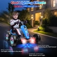 thumbnail image 4 of VIBESPARK 12V Electric Go Kart, Ride on Toys for Toddlers with Cool Flashing Lights, Foldable Electric Cars, Ride on Cars w/ Adjustable Seat, Built-in Music, EVA Wheels, Blue, 4 of 8