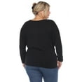 thumbnail image 3 of White Mark Women's Plus Size Banded Dolman Top, 3 of 6