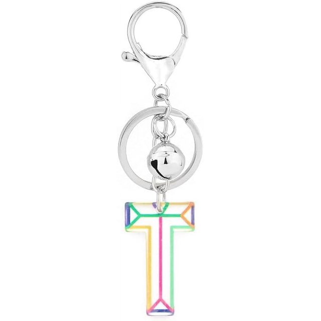 Letter Keychain,26 Letters A-Z Decorative Letter Keychain,Name Keychain for Women Girls Men Teenager Gift