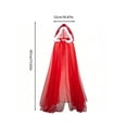 thumbnail image 2 of Red Tulle Cape, Women Tulle Hooded Cape Adult Full Length Sheer Cape Vampire Elf Robe Veil Clothing Cloak, 2 of 7