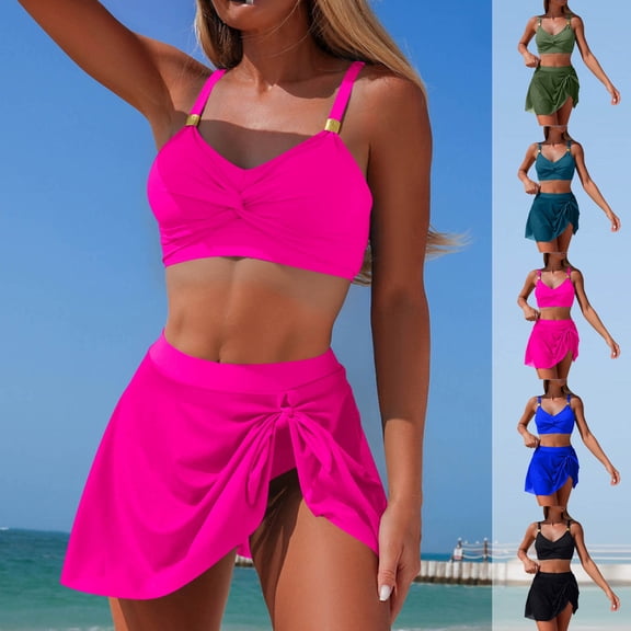 TAGOLD Womens Summer Bikinis Padded Modest Beach Tankini Basic Piece Bathing Swimsuit