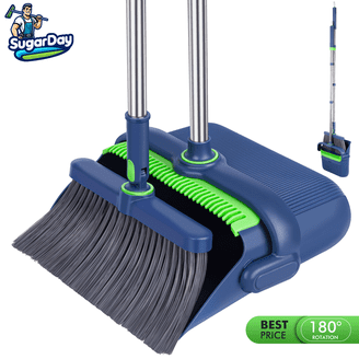 Great Value Lobby Broom & Dustpan Kit, 37-inch Handle with