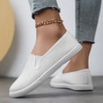 thumbnail image 3 of Womens Lightweight Canvas Slip On Sneakers Comfortable Non Slip Work Shoes Breathable Casual Dress Shoes, 3 of 7