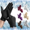 thumbnail image 1 of felworsd Unisex Ice Sensation Sunscreen Gloves Ice Silk Outdoor Fishing Riding Gloves Red, One Size, 1 of 1