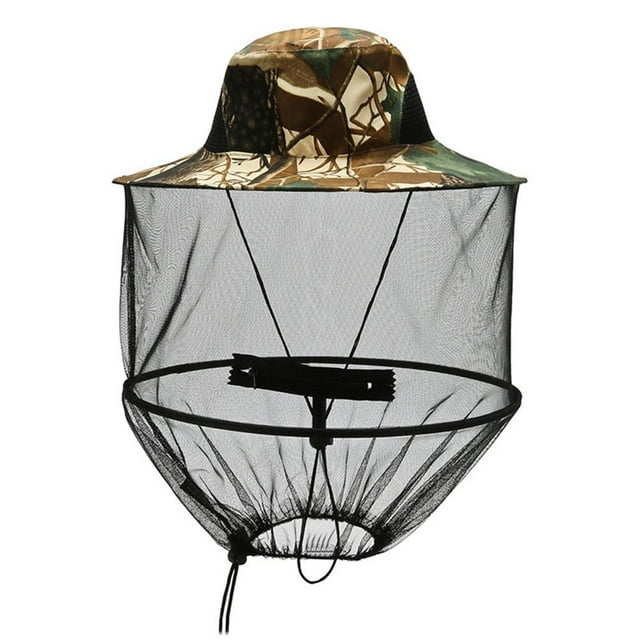 Chapeau Anti-Moustique Portable avec Filet pour Pêche Randonnée en Plein Air