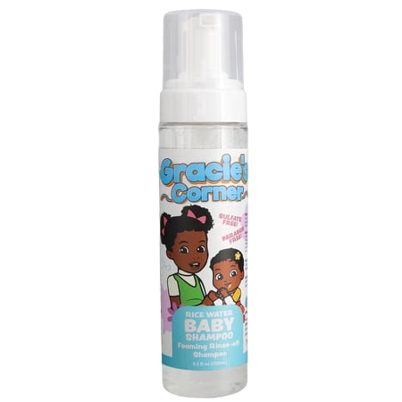 Gracie’s Corner Rice Water Baby Shampoo, Foaming Rinse-Off Shampoo for Babies & Kids, Gentle Sulfate-Free Cleanser, 8.5 fl oz