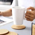 thumbnail image 2 of Beverage Cork Coasters - 16 round beverage coasters, thick and absorbent, suitable for hot and cold beverage cups, 2 of 6