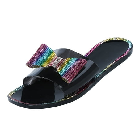 

sandals for Women Women s Sandals Fashion Summer Sandals Shiny With Diamond Bow Gold Women s Sandals Pu