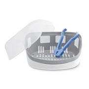 Chicco Microwave Steam Sterilizer for Baby Bottles, Nipples, Pacifiers, and Other Feeding Items - White, New