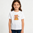 thumbnail image 2 of Girls Graphic Tees Cute Bear Honey Kids T Shirt Sweet Nature 100% Cotton Short Sleeve Soft Tops 4-13Y, 2 of 5