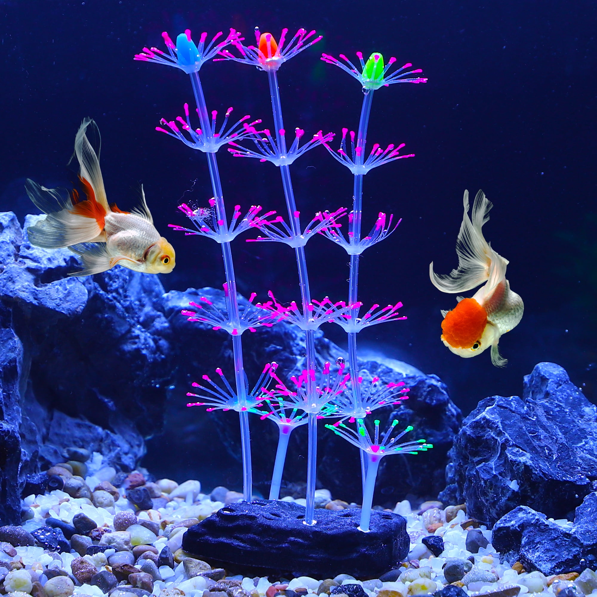 Unique Bargains Soft Aquarium Simulation Coral 19.5cm Height Aquatic Artificial Coral Pink
