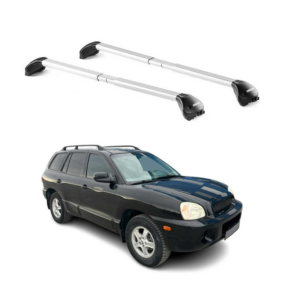 OMAC Roof Rack Cross Bars Luggage Carrier for Hyundai Santa Fe 2001-2012 Alu Silver