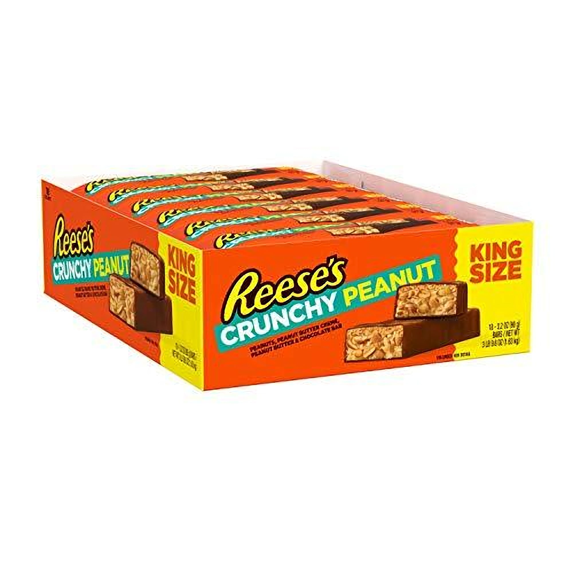 REESE'S Crunchy Peanut King Size Chocolate Candy Bar, 3.2 oz. (Pack of 18)