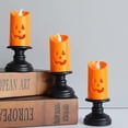 thumbnail image 3 of Vela De Halloween, Luz Led De Calabaza Hueca De Colores, Vela Sin Llama, Lámparas De Candelabro Parpadeantes Que Funcionan Con Batería 12 Uds, Yuarrent HA037248-00, 3 of 6